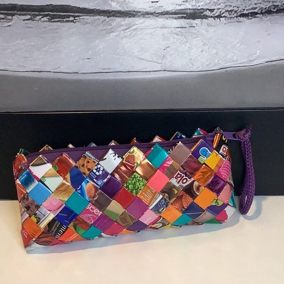 Handbags - Candy Gum Wrapper Zipped Wristlet Coin Purse With Zipper 7.5 X 3.5 inches. EUC.